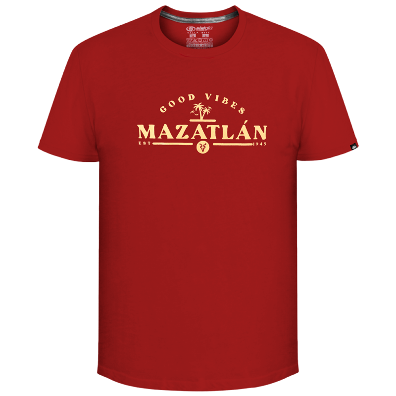 Playera Mazatlán Good Vibes Rojo Caballero
