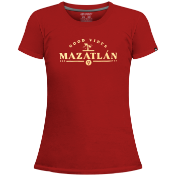 Playera Mazatlán Good Vibes Rojo Dama