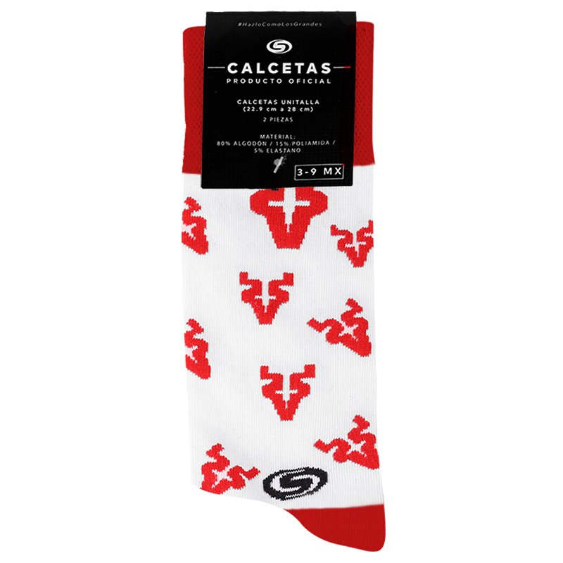 Calceta Bco/Rojo Logos