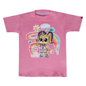Playera Vennycornia Arcoíris Rosa Infantil