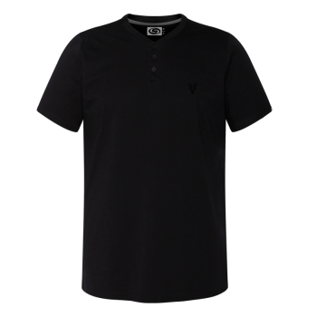 Playera Venados Cuello Henley Negro Caballero