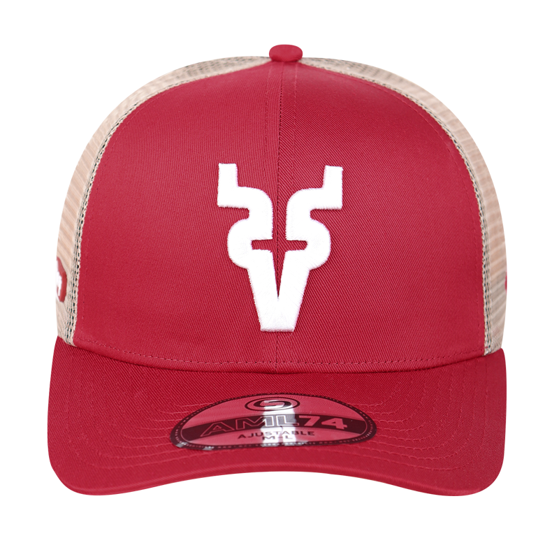 Gorra AML74 Malla Beige/Roja V